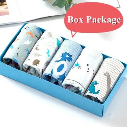 Exquisite Boxed 5-Piece Boys Underwear Soft Breathable Cotton Children Boys Briefs Spider-Man Cartoon Kids Triangle Knickers