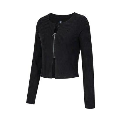 NIKE 2024 Women's AS W NSW NK CHLL KNT RIB FZ CR Knitted Coat FN3683-010