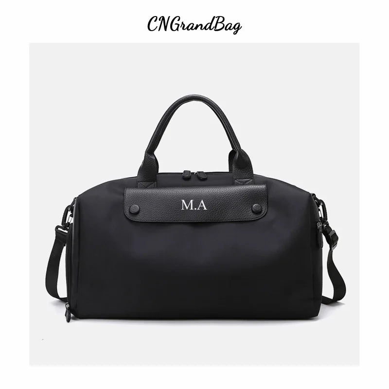Customizable Name Crossbody Sports and Fitness Bag Oxford Cloth Women's Bag Luggage Bag Lightweight Short Distance Travel Bag