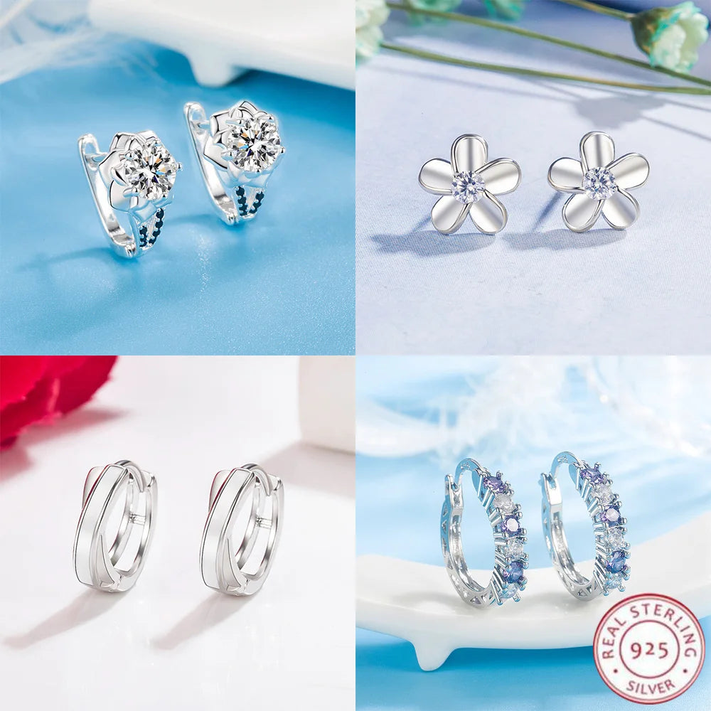 Novo 925 prata esterlina coração brincos moda de alta qualidade para o casamento feminino jóias finas acessórios presentes festa