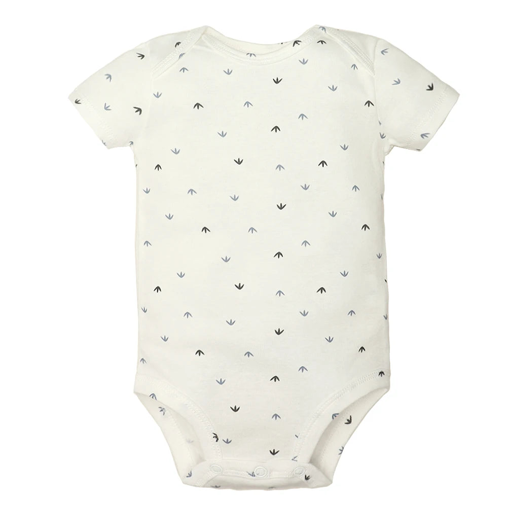 Lote de 5 monos para bebés y niñas, 100 % algodón, de manga corta, para recién nacidos de 6 a 24 meses.