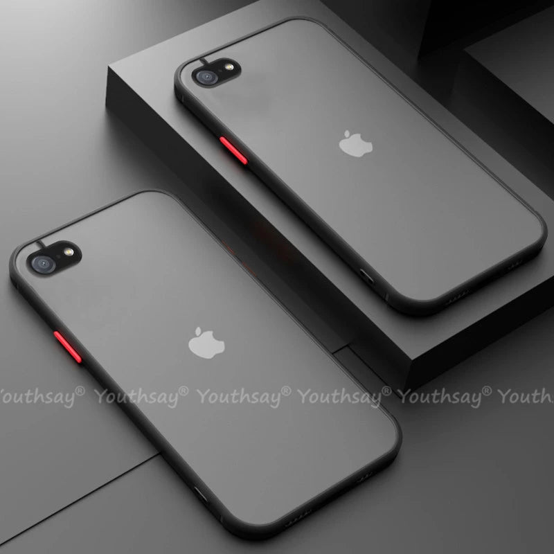 Funda para iPhone SE 2022, funda para iPhone SE 3, 2022, 2020, 8, 7 Plus, funda de silicona mate translúcida de goma para iPhone SE 2022.