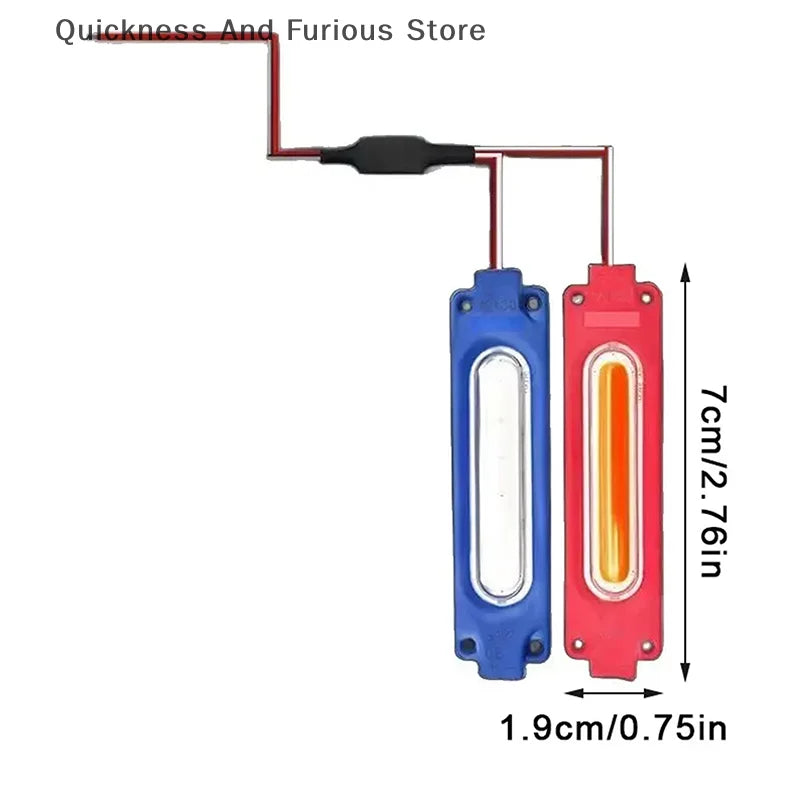 1 Piece 1 To 2 Vehicle Warning Flash Lamp 12V COB Red Blue Strobe Lights For Car Moto Bike Grille Decor Atmosphere Lighting