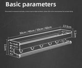 Gunmetal Space Aluminum Kitchen Storage Rack - No-Drill Wall Mounted Multi-Functional Organizer for Spice Jars and Knives