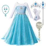 Fantasia de Verão das Rainhas Elsa e Anna – Vestido de Princesa para Meninas e Crianças Pequenas – Ideal para Halloween, Cosplay e Festas (Para 2 a 10 Anos)