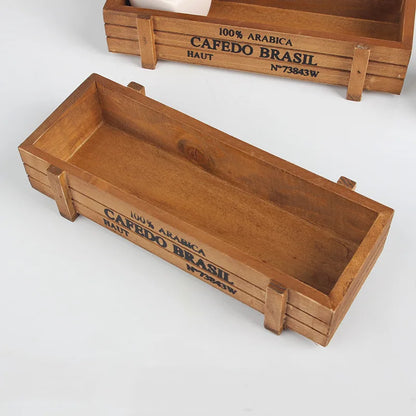 Maceta de madera vintage para jardín, maceta rectangular para suculentas, macetero para plantas, contenedor para flores suculentas.