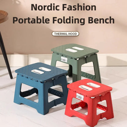 Folding Stool Household Lightweight Leisure Fishing Stool Children Utility Small Bench Outdoors Portable Non-Slip Plastic Chair