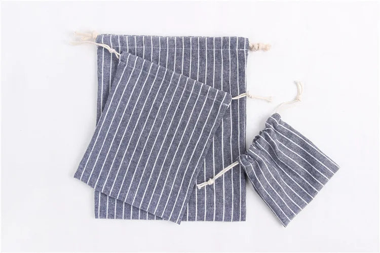 Cotton Linen Drawstring Cosmetic Bag Christmas Gift Package Makeup Storage Bags for Travel Wedding
