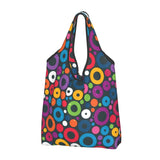 Custom Recycling Classic Black And White Polka Dot Shopping Bag Women Tote Bag Portable Grocery Shopper Bags