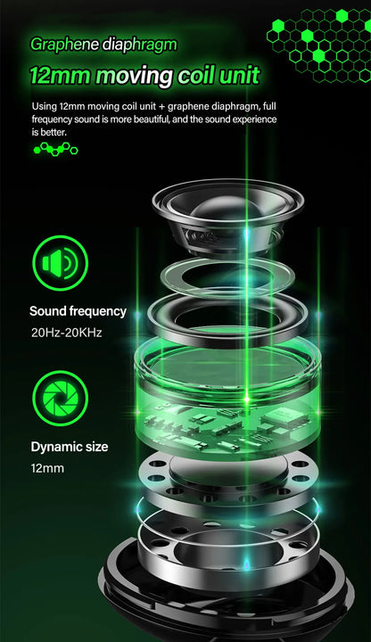 Auriculares deportivos originales Lenovo GM3 Bluetooth 5.0 con reducción de ruido, baja latencia, conexión rápida y modo de espera prolongado.