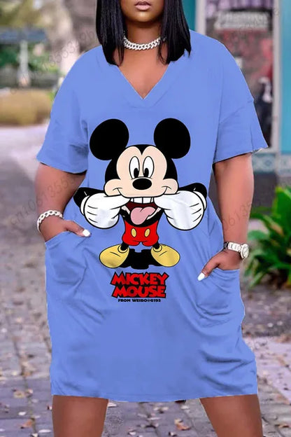 Disney-elegantes vestidos longos femininos, roupas de mulher, chique grande, verão, plus size, 2024
