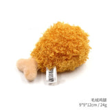 Brinquedos de pelúcia para cães, acessórios para cães estridentes, brinquedo para animais de estimação, som macio, mastigar, mordida, resistente, sorvete, batatas fritas, humburger