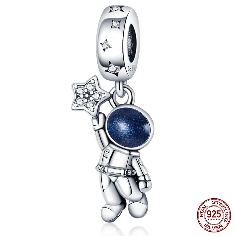 Ocean Series - Original Genuine 925 Sterling Silver Turtle Crab Mermaid Charm Beads Suitable for 3mm Bracelet DIY Making Pendant