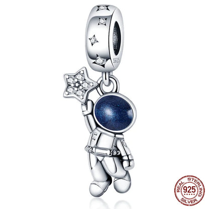 Ocean Series - Original Genuine 925 Sterling Silver Turtle Crab Mermaid Charm Beads Suitable for 3mm Bracelet DIY Making Pendant