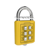 6 Digit Button Combination Password Lock Portable Travel Anti-theft Luggage Backpack Zipper Lock Dormitory Cabinet Padlock