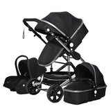 Lujoso cochecito de bebé portátil 3 en 1 de viaje con marco de aluminio alto y plegable, para recién nacidos, con cuatro ruedas.