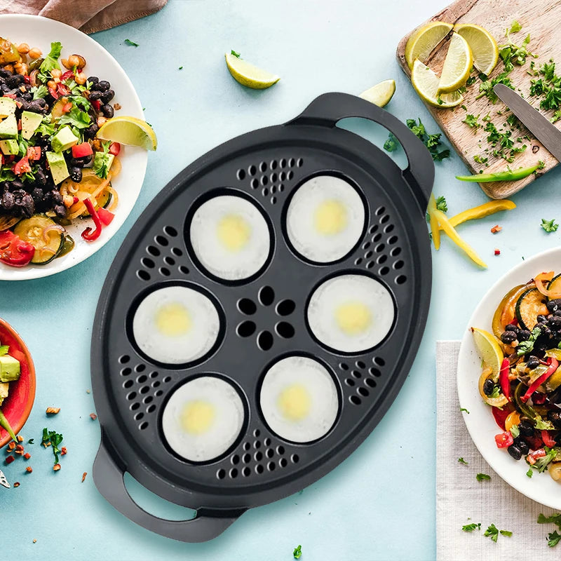 Hervidor de huevos de 6 agujeros para Thermomix TM5 TM6 TM31, olla vaporera para huevos, máquina cazadora furtiva, moldes, cesta de vapor, utensilios de cocina, herramienta