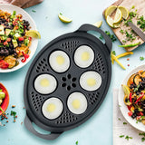 Hervidor de huevos de 6 agujeros para Thermomix TM5 TM6 TM31, olla vaporera para huevos, máquina cazadora furtiva, moldes, cesta de vapor, utensilios de cocina, herramienta