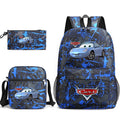 3pcs Disney Pixar Cars Lightning McQueen Students Backpacks Schoolbags Pencil Case Shoulder Bags Boys Girls School Bags Sets