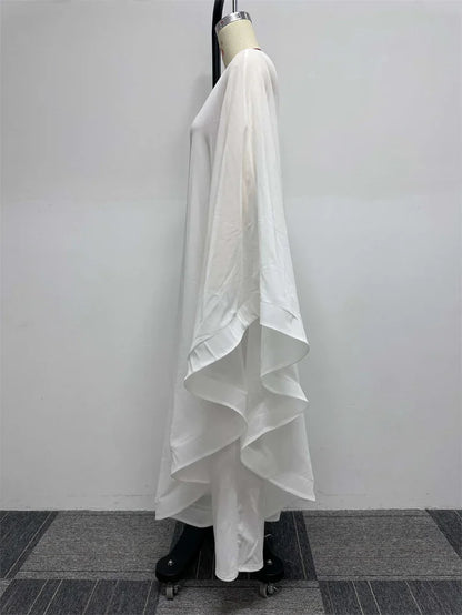 Elegant Chiffon One Shoulder Wide Leg Jumpsuit Women Club Party Birthday Outfits One Pieces Rompers Overalls Combinaison Femme