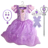 Vestido de Princesa para Festa à Fantasia – Novo Modelo 2025 – Ideal para Natal, Aniversário e Carnaval (Estilos Rapunzel e Bela)