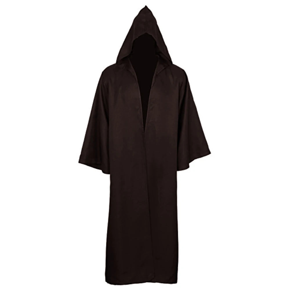 Capa Preta Unissex com Capuz – Estilo Bruxa/Mago – Ideal para Cosplay, Festas, Apresentações e Decoração