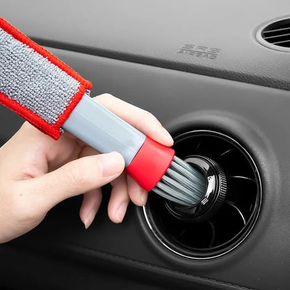 Escova de cabeça dupla para remoção de poeira, limpeza e limpeza de saídas de ar em carros, ferramentas de limpeza profunda para interiores de carro, 1 peça
