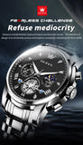 OLEVS 2856 New Men's Watches Luxury Classic Flywheel Design Waterproof Chronograph Moon Phase 24 Hour Quartz Wrist Watch for Men