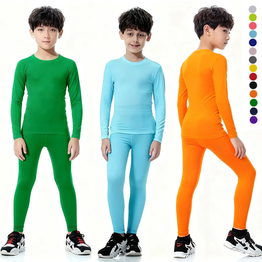 Kids Football Sets Children Boy Students Fitness Basketball Running Exercise Training Sports Soccer Top Tee + Legging Pants H08