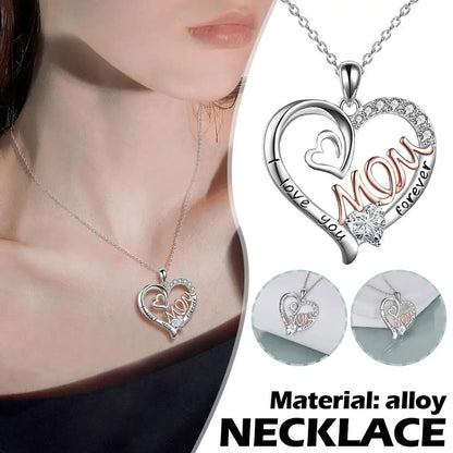 Collar con colgante de flor de amor para el Día de la Madre, cumpleaños, mamá, letra, chapado en oro, joyería de aleación plateada.
