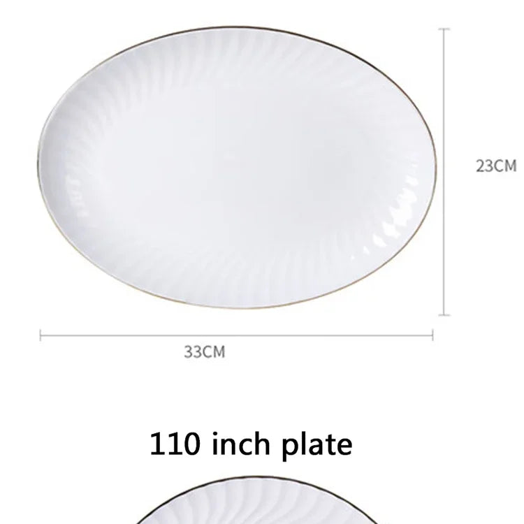 1pc Dish And Plates Bone china Dinner Set China Health Tableware White Ceramic Fruit tray  Soup plate Bowl Dish Gift Porcelain