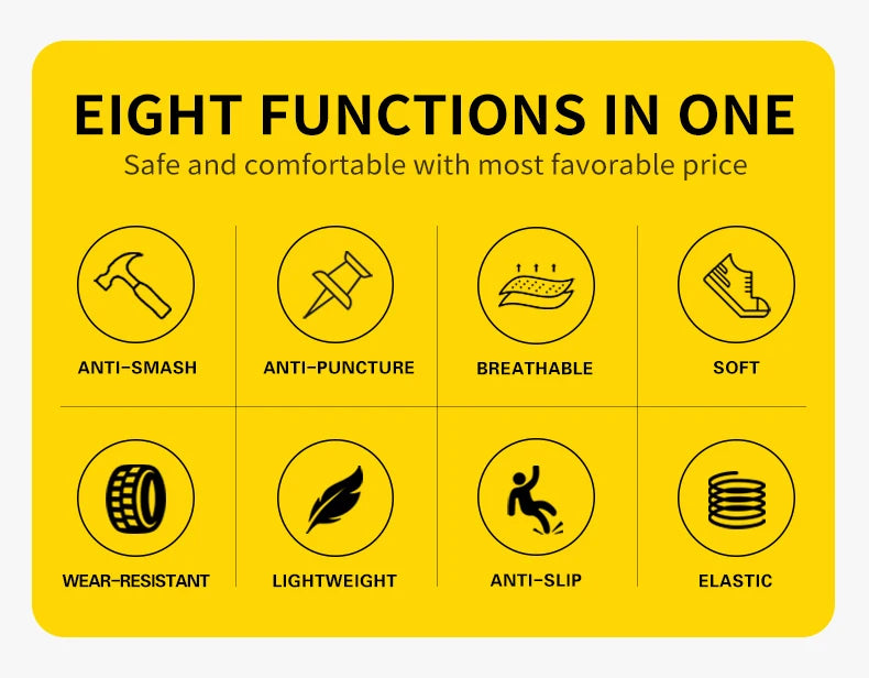 Safety Shoes Men With Steel Toe Cap Anti-smash Men Work Shoes Sneakers Light Puncture-Proof Indestructible Shoes Tactical Boots