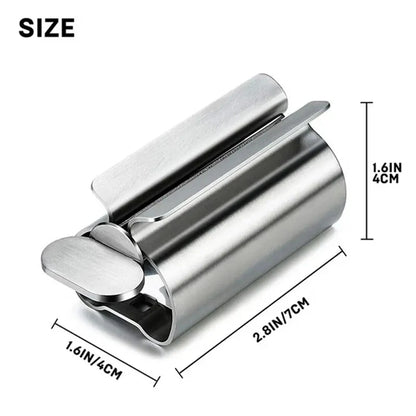 Accesorios de baño Exprimidor de pasta de dientes con rodillo de acero inoxidable, dispensador giratorio para ungüentos y cosméticos