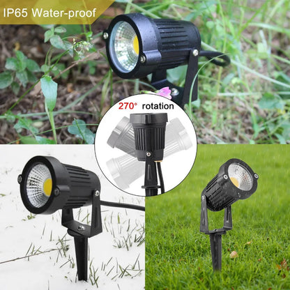 Iluminação led para jardim, 3w, 5w, 10w, 15w, área externa, lâmpada para gramado, à prova d'água, terraço, decoração de jardim, caminho, holofotes, ac220v, 110v, dc12v