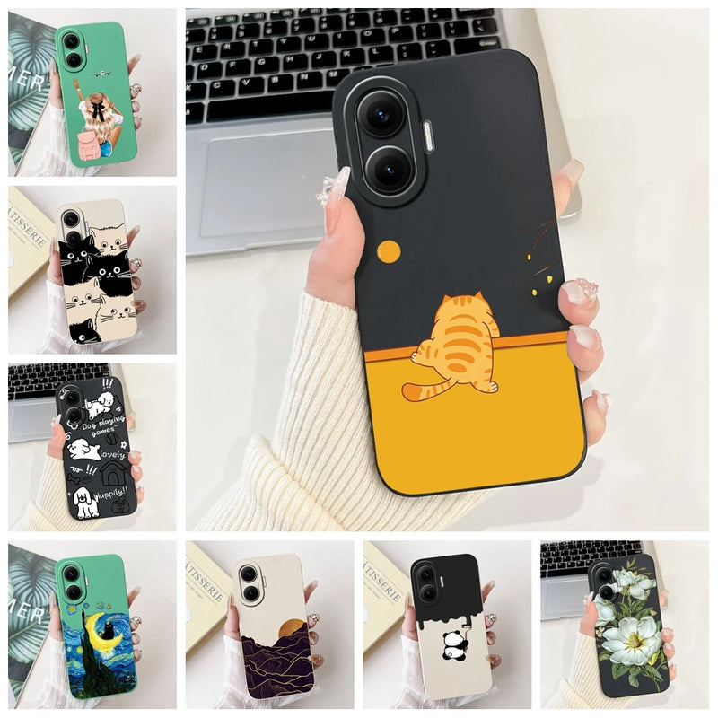 For Xiaomi Poco F7 Phone Cover For Redmi Turbo 4 Pro 5G Case Silicone Cute Cartoon Fashion Luxury Love Shockproof Bumper Funda