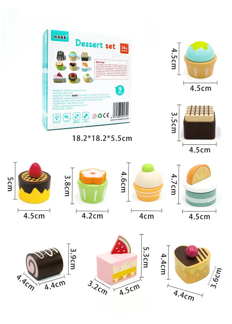 Juego de cocina de madera Montessori con platos y accesorios, ideal como regalo para niños pequeños a partir de 3 años.