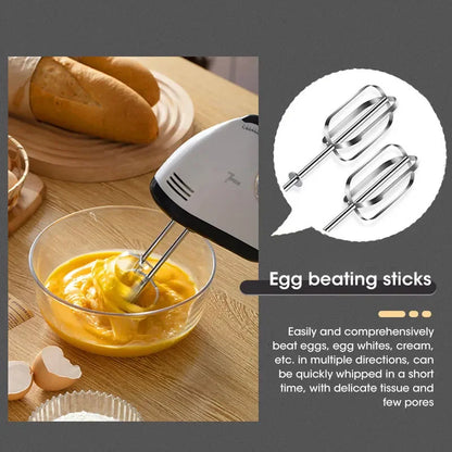 Household Electric Mixer Handheld Kitchen Food Mixer Multifunctional Adjustable 7-speed Egg Cream Dough Bread Mixer Grinder