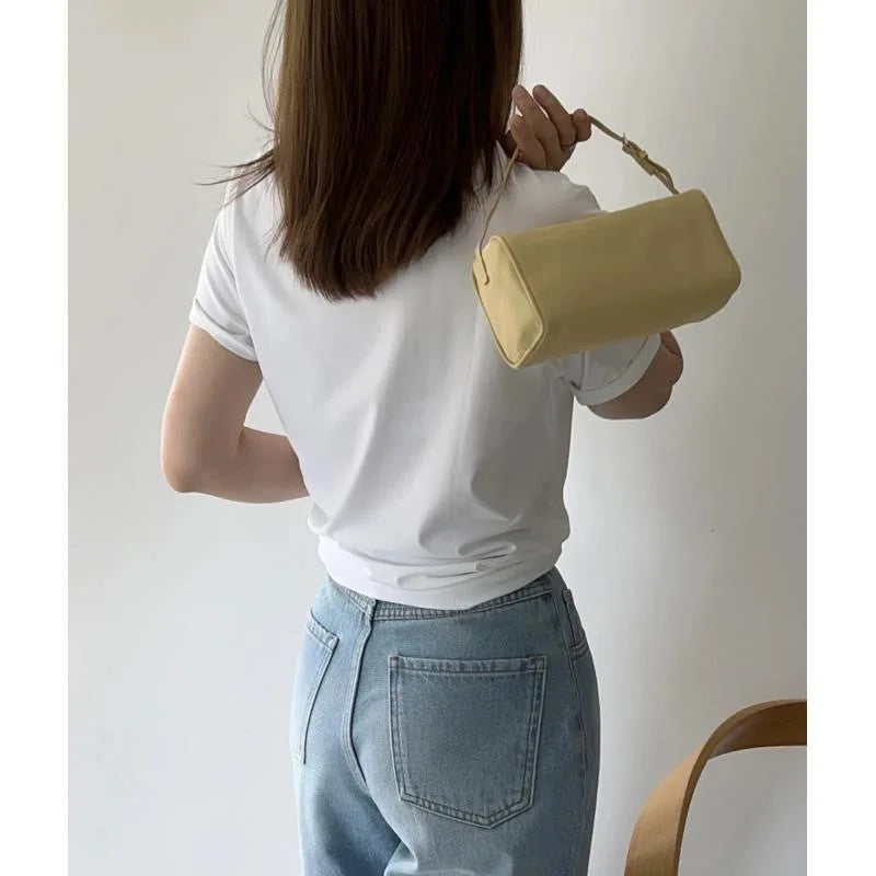 split leather 90s pen bag 2026 new luxury design soft cowhide mini one-shoulder crossbody bag suede fashion ladies handbag