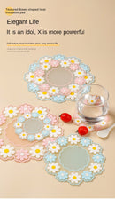 Round Daisy Heat Resistant Silicone Mat  Cup Coasters Insulation Non Slip Pot Holder Thicken Table Placemat Kitchen Accessories