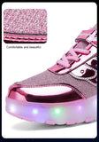 Sneakers Roller Shoes Outdoor Deformation Parkour Skates Dual-Use Children Girls Boys Adult Men Women Unisex Roller Skates