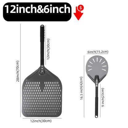 6&12 13 14  Inch Pizza Perforated Shovel Paddle Pizza Oven Turning Peel Hard  Anodized Pizza  Baking Kitchen Tool Spatula