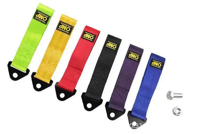 Cuerda de remolque para coche Omp, modificación, gancho de seguro de automóvil, parachoques delantero, cuerda de remolque, cabeza de vehículo, serpentina para coche, accesorios decorativos