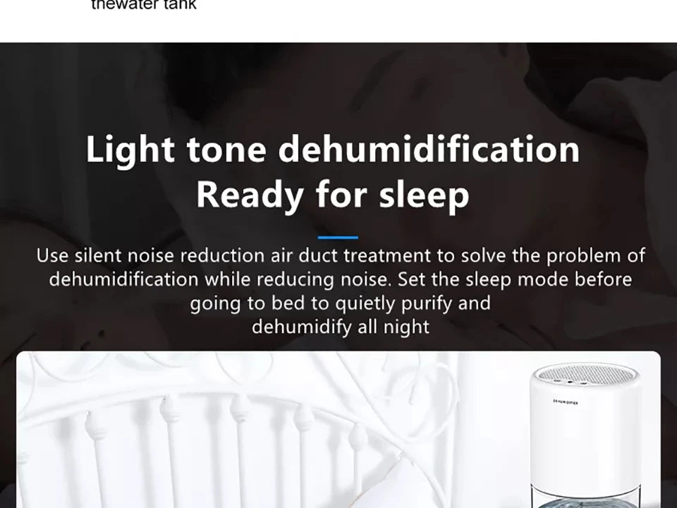 Electric Dehumidifier Moisture Absorbers Air Dryer With 1000ml Water Tank Quiet Air Home Dehumidifier For Bedroom Wardrobe