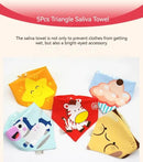 5pcs Baby Bibs Waterproof Pure Cotton Bilayer Saliva Towel Triangle Scarf Newborn Boys Girls Absorbent Cloth Bib Saliva Scarf