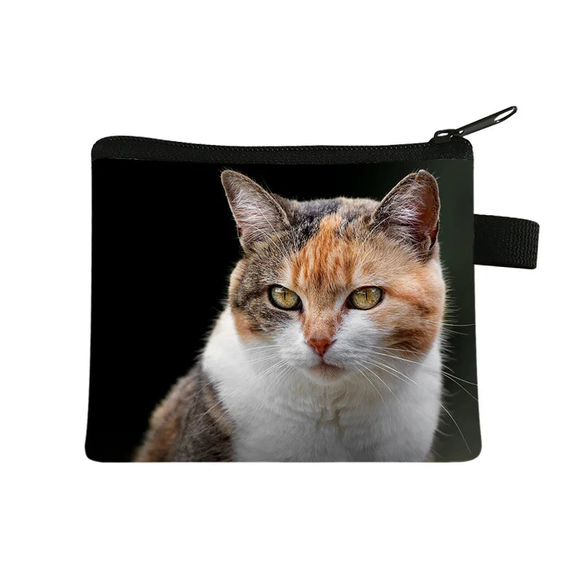 Coin Purse New Animal Cat Children's Wallet Student Portable Card Coin Key Storage Bag Polyester Hand Bag Mini Bag