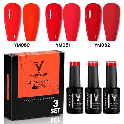 NEW YOKEFELLOW 10ml Crystal Jelly Nude Red Pink Gel Nail Polish Transparent Semi-permanent UV Gel Nail Art Soak Off Gel Varnish