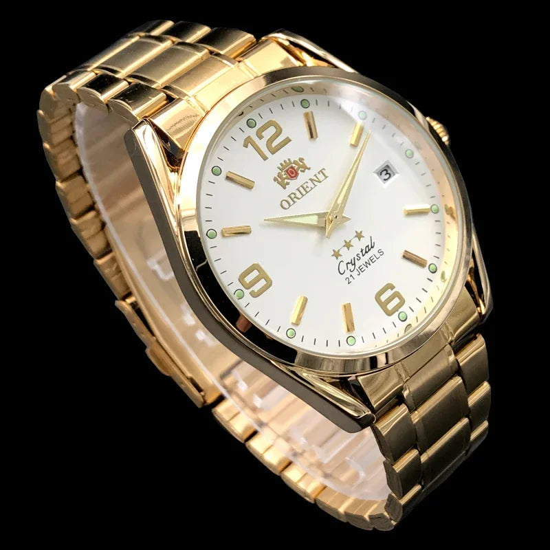 Orient Double Lion Classic Watch Series Men's Watch Stainless Steel Band Luxury Multi-Function Automatic Mechanical Tourbillon