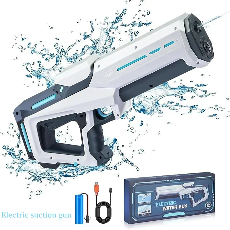 Pistola de agua eléctrica automática con absorción de agua, entretenimiento en piscinas de playa al aire libre, pistola de agua para adultos y niños