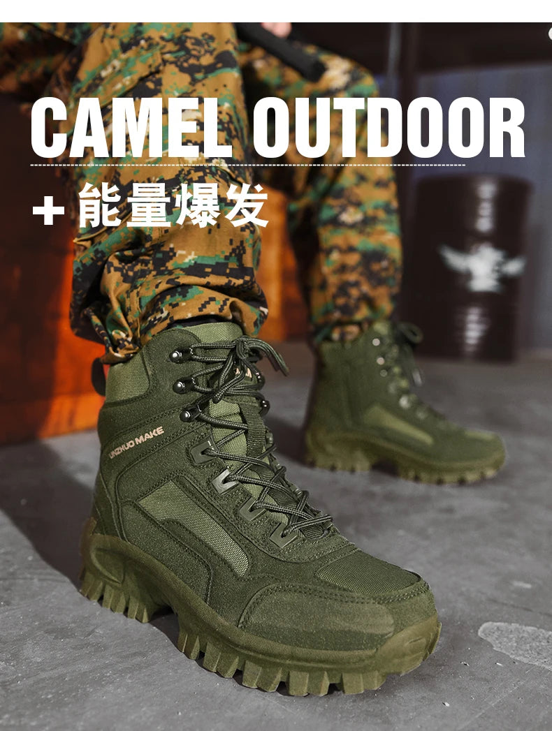 High Top Waterproof Hiking Shoes Tactical Sport Men's Shoes Male Outdoor Mountain Climbing Shoes Hunting Boots Men Outdoor Boots