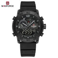NAVIFORCE NF6104  Men's Lightweight Sports Wrist Watch Dual Display Time Night Light Watches Boy's Quartz  Stopwatch